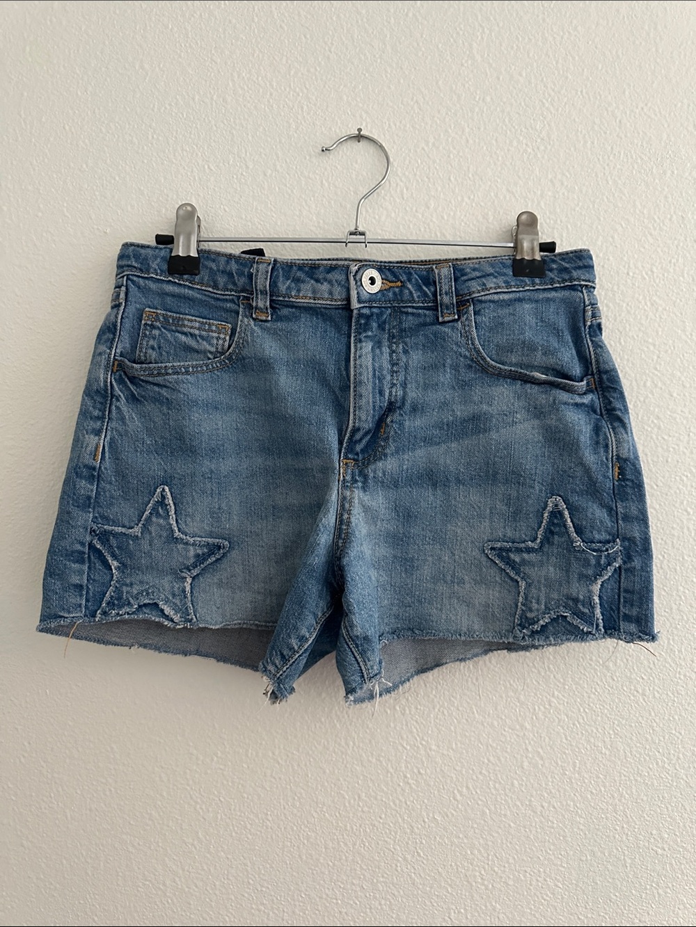 art class Girls Star Appliqué Denim Shorts -  XL 14